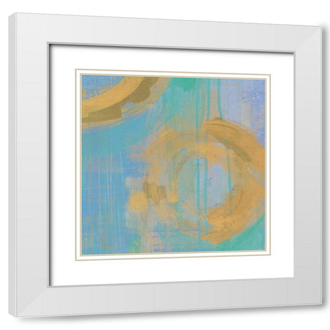 Golden Circles III White Modern Wood Framed Art Print with Double Matting by Averinos, Melissa