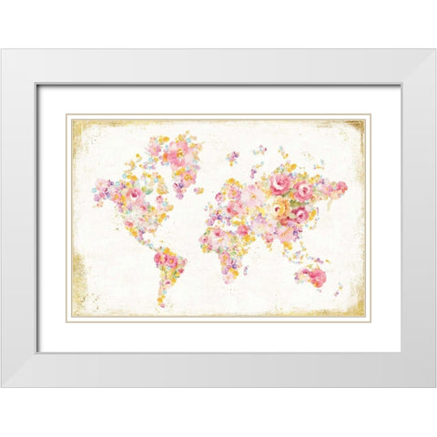 Midsummer World White Modern Wood Framed Art Print with Double Matting by Nai, Danhui