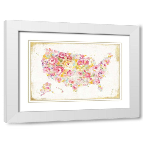 Midsummer USA White Modern Wood Framed Art Print with Double Matting by Nai, Danhui