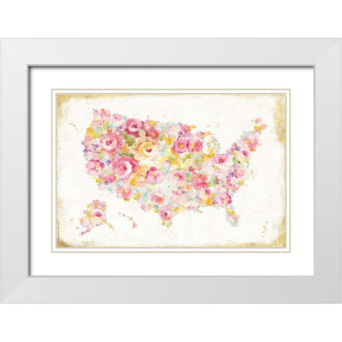 Midsummer USA White Modern Wood Framed Art Print with Double Matting by Nai, Danhui