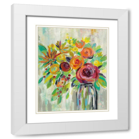 Flower Still Life II White Modern Wood Framed Art Print with Double Matting by Vassileva, Silvia