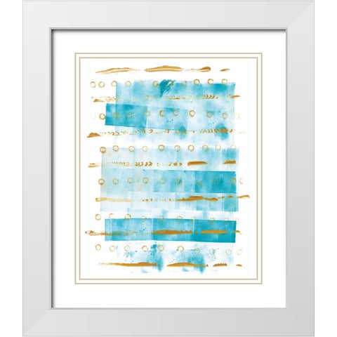 Ocean Blue I White Modern Wood Framed Art Print with Double Matting by Wild Apple Portfolio