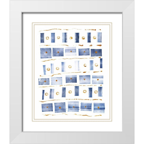 Ocean Blue III White Modern Wood Framed Art Print with Double Matting by Wild Apple Portfolio