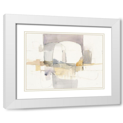 Improvisation I White Modern Wood Framed Art Print with Double Matting by Schick, Mike