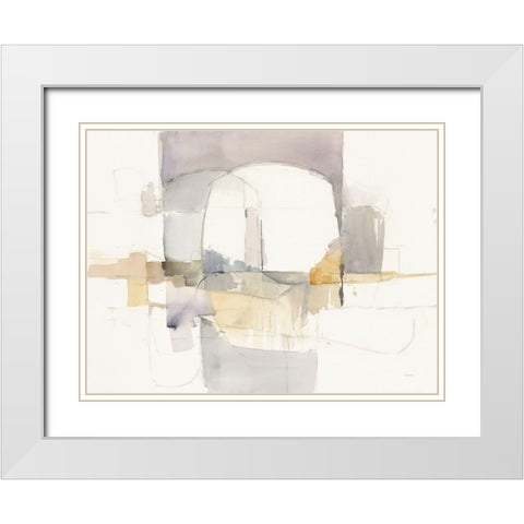 Improvisation I White Modern Wood Framed Art Print with Double Matting by Schick, Mike
