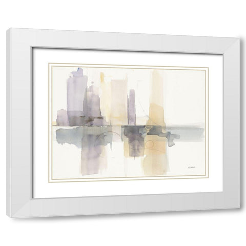 Improvisation II White Modern Wood Framed Art Print with Double Matting by Schick, Mike