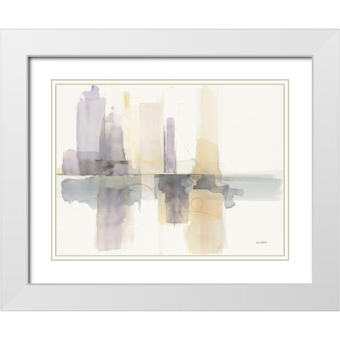 Improvisation II White Modern Wood Framed Art Print with Double Matting by Schick, Mike