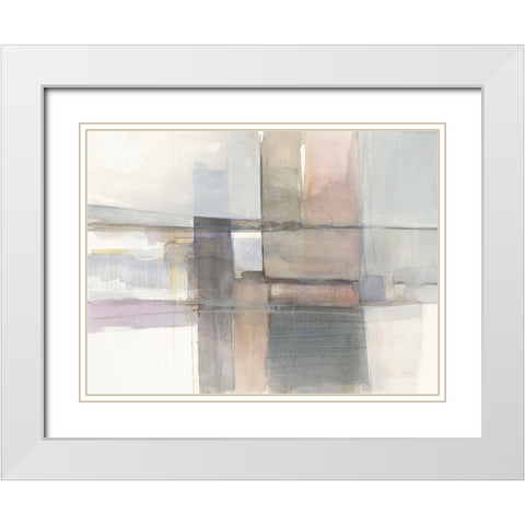 Improvisation III White Modern Wood Framed Art Print with Double Matting by Schick, Mike