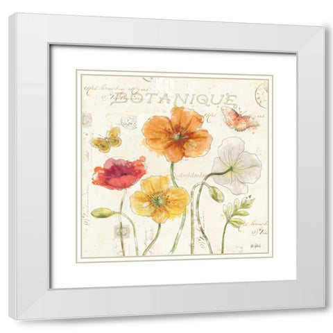 Painted Poppies II White Modern Wood Framed Art Print with Double Matting by Pertiet, Katie
