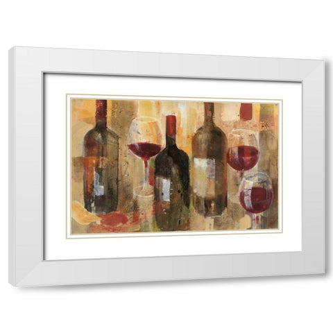 Festa I v2 White Modern Wood Framed Art Print with Double Matting by Hristova, Albena