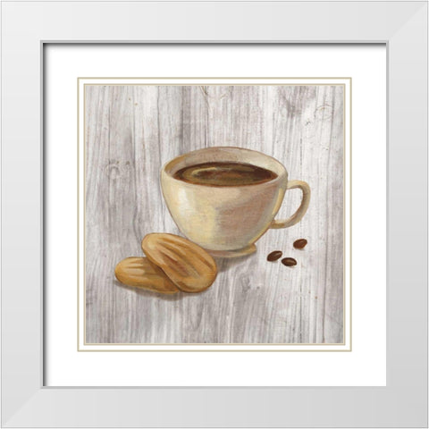 Coffee Time II on Wood White Modern Wood Framed Art Print with Double Matting by Vassileva, Silvia