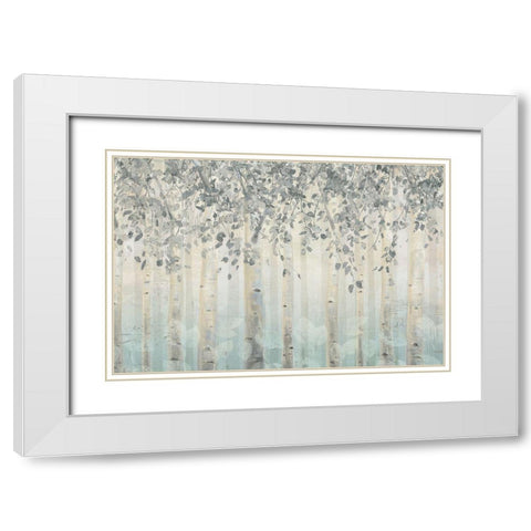 Silver and Gray Dream Forest I White Modern Wood Framed Art Print with Double Matting by Wiens, James
