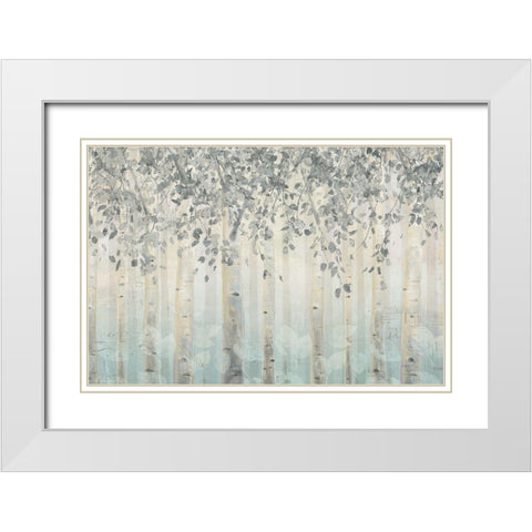 Silver and Gray Dream Forest I White Modern Wood Framed Art Print with Double Matting by Wiens, James