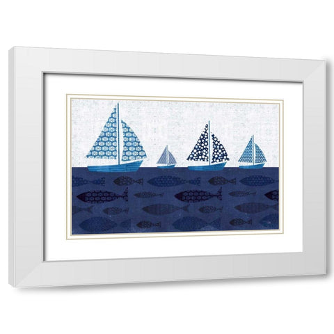 Sunday on the Coast VII White Modern Wood Framed Art Print with Double Matting by Pela