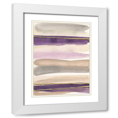 Gilded Amethyst I Crop White Modern Wood Framed Art Print with Double Matting by Paschke, Chris