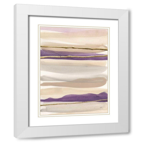 Gilded Amethyst II Crop White Modern Wood Framed Art Print with Double Matting by Paschke, Chris