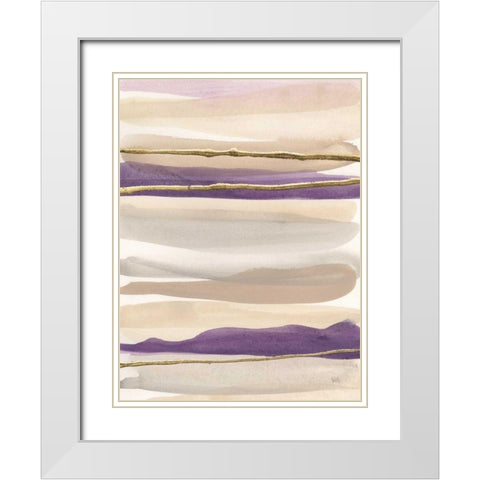 Gilded Amethyst II Crop White Modern Wood Framed Art Print with Double Matting by Paschke, Chris