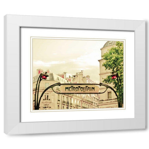 A Lily in Paris White Modern Wood Framed Art Print with Double Matting by Bevan, Keri
