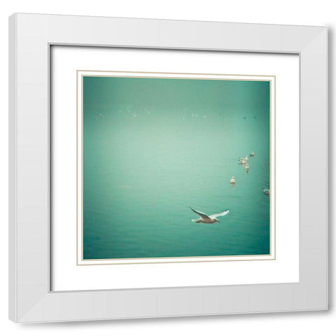 Soul Birds White Modern Wood Framed Art Print with Double Matting by Bevan, Keri