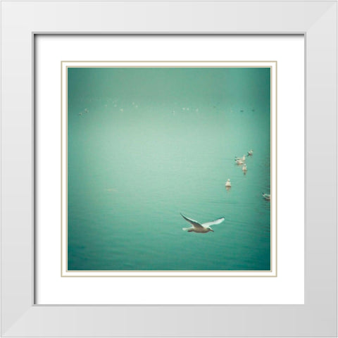 Soul Birds White Modern Wood Framed Art Print with Double Matting by Bevan, Keri