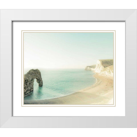 The Jurassic Coast White Modern Wood Framed Art Print with Double Matting by Bevan, Keri