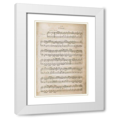Sheet of Music IV White Modern Wood Framed Art Print with Double Matting by Wild Apple Portfolio
