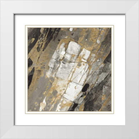 Hot Lava Neutral White Modern Wood Framed Art Print with Double Matting by Hristova, Albena