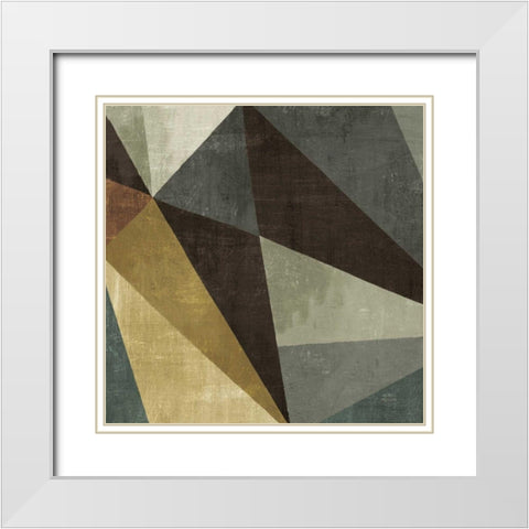 Triangulawesome Square I White Modern Wood Framed Art Print with Double Matting by Mullan, Michael