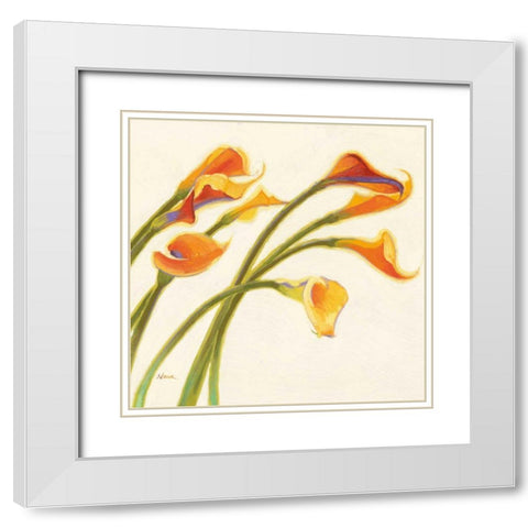Callas in the Wind I White Modern Wood Framed Art Print with Double Matting by Novak, Shirley