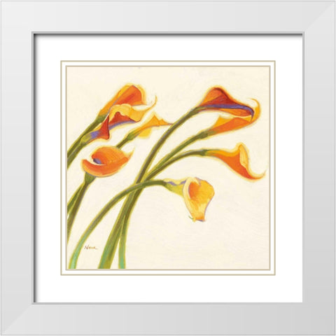 Callas in the Wind I White Modern Wood Framed Art Print with Double Matting by Novak, Shirley