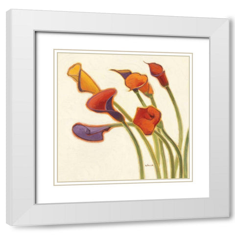 Callas in the Wind II White Modern Wood Framed Art Print with Double Matting by Novak, Shirley