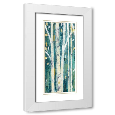 Birches in Spring Panel I White Modern Wood Framed Art Print with Double Matting by Purinton, Julia