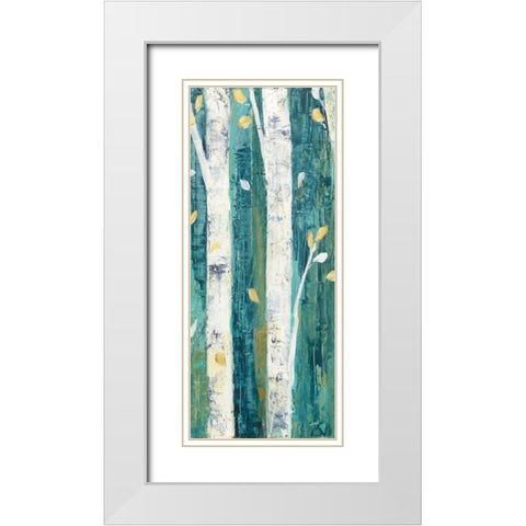 Birches in Spring Panel II White Modern Wood Framed Art Print with Double Matting by Purinton, Julia