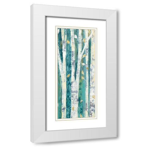 Birches in Spring Panel III White Modern Wood Framed Art Print with Double Matting by Purinton, Julia