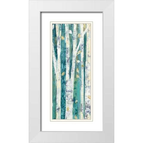 Birches in Spring Panel III White Modern Wood Framed Art Print with Double Matting by Purinton, Julia