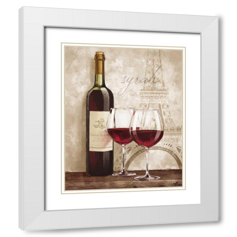 Wine in Paris IV White Modern Wood Framed Art Print with Double Matting by Penner, Janelle