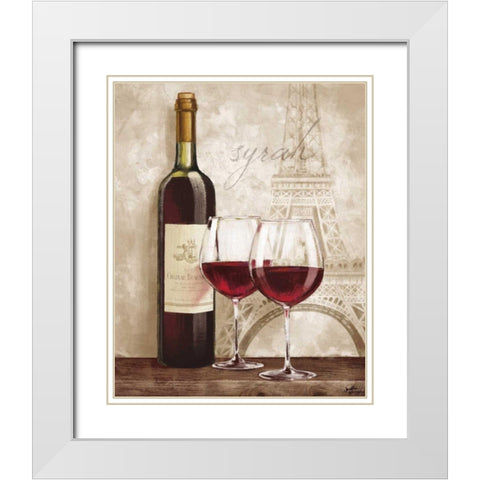 Wine in Paris IV White Modern Wood Framed Art Print with Double Matting by Penner, Janelle
