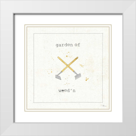 Garden Notes VIII White Modern Wood Framed Art Print with Double Matting by Pela Studio