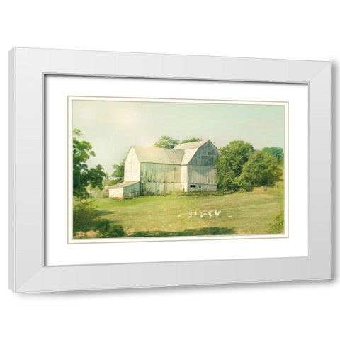 Farm Morning III Square White Modern Wood Framed Art Print with Double Matting by Schlabach, Sue