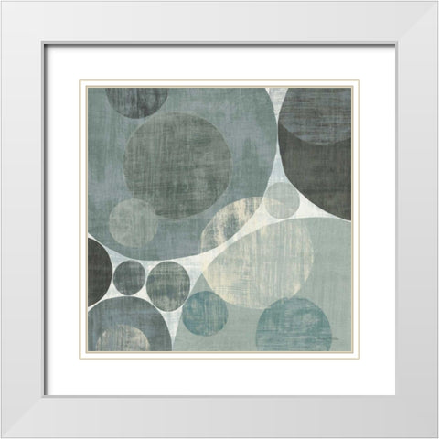 Circulation I Blue and Grey White Modern Wood Framed Art Print with Double Matting by Mullan, Michael