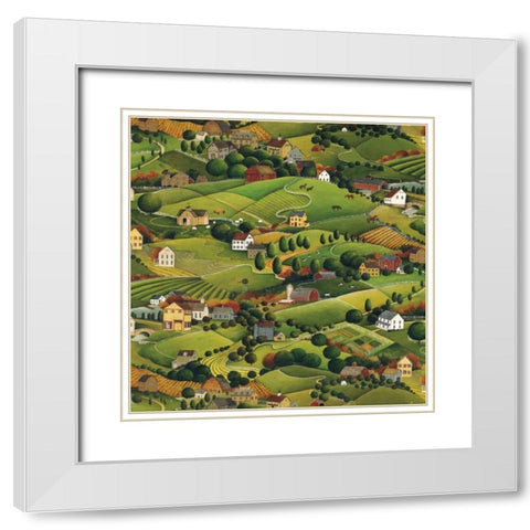 Pleasant Valley White Modern Wood Framed Art Print with Double Matting by Brown, David Carter