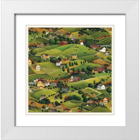 Pleasant Valley White Modern Wood Framed Art Print with Double Matting by Brown, David Carter