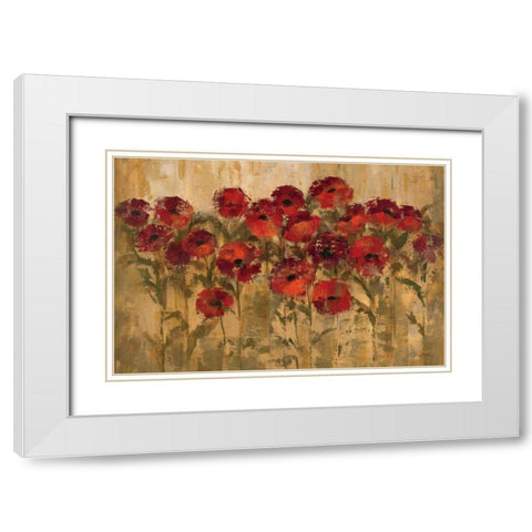 Sunshine Florals White Modern Wood Framed Art Print with Double Matting by Vassileva, Silvia