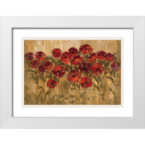 Sunshine Florals White Modern Wood Framed Art Print with Double Matting by Vassileva, Silvia