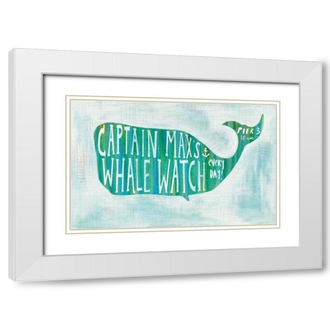 Ahoy I with Words White Modern Wood Framed Art Print with Double Matting by Averinos, Melissa