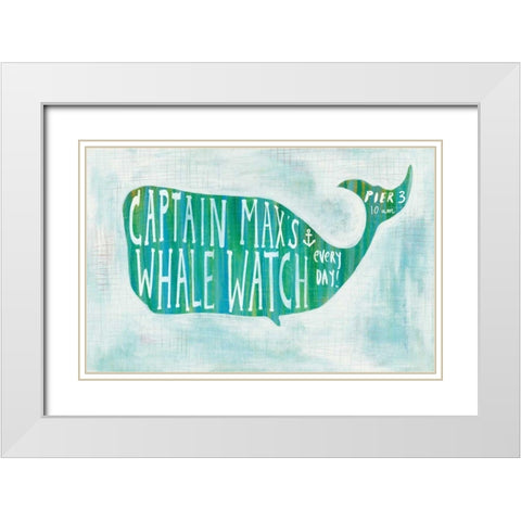 Ahoy I with Words White Modern Wood Framed Art Print with Double Matting by Averinos, Melissa