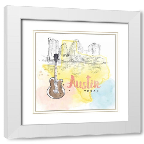 US Cities I White Modern Wood Framed Art Print with Double Matting by Grove, Beth