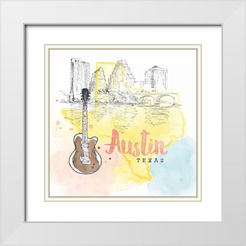 US Cities I White Modern Wood Framed Art Print with Double Matting by Grove, Beth