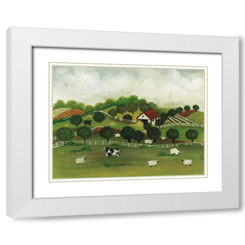 A Day at the Farm II Bright White Modern Wood Framed Art Print with Double Matting by Brown, David Carter