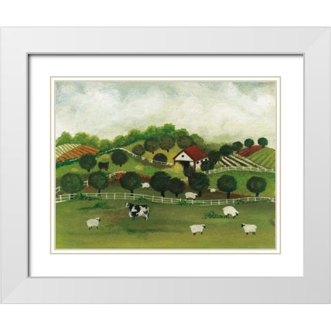 A Day at the Farm II Bright White Modern Wood Framed Art Print with Double Matting by Brown, David Carter
